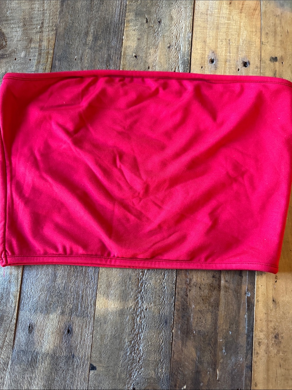 Red Strapless Bandeau Top